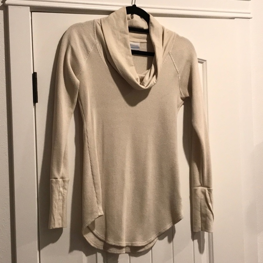 Cowl neck thermal long sleeve